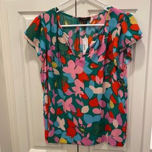 J Crew floral blouse